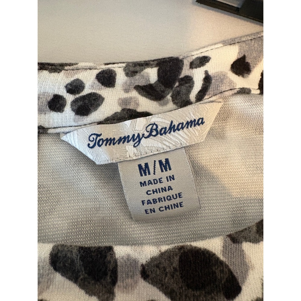 Tommy Bahama Dress, Gray Black Leopard Print 3/4 Sleeve Shift Dress - Picture 10 of 10